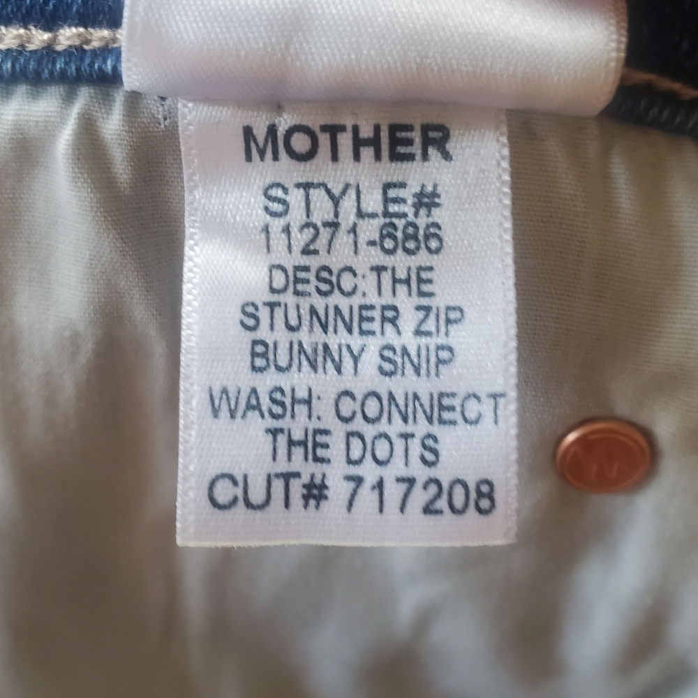 MOTHER THE STUNNER ZIP BUNNY SNIP NWT. SZ 31 CROP BERMUDA - Picture 8 of 10